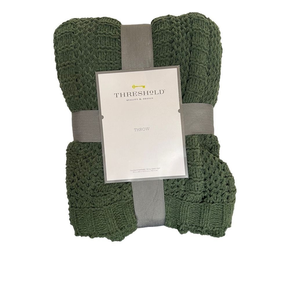 NWT Threshold Green Knit Throw